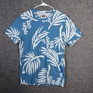 American Rag Men's Blue Floral Print Short Sleeve‎ Casual T-Shirt - Large